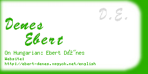 denes ebert business card